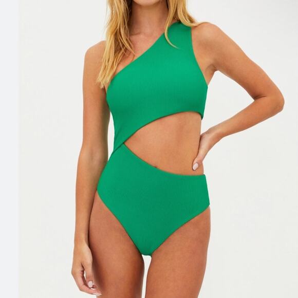 Beach Riot Women's Celine One Piece Swimsuit with Cutout – Green – Size XL – NWT - Picture 1 of 11